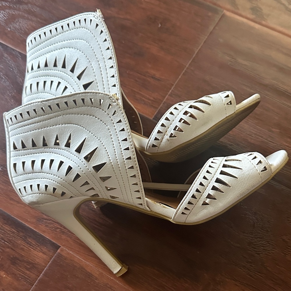 Charlotte Russe White Cutout Heels